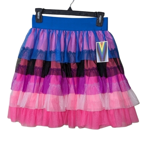 TAKE PRIDE Ruffled Tutu Skirt LGBTQ Lightweight Fun Unique Size XS Tulle Kawaii - Picture 2 of 7